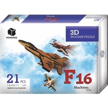 Happy Trend 3D Ahşap F-16 Puzzle