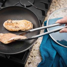 Happy Trend Mangal Maşası, Paslanmaz Çelik, Klasik Köfte ve Izgara Için,barbekü Maşa Paslanmaz Çelik Servis Maşası Cafe Restoran Restaraunt (30 cm Pro Maşa)