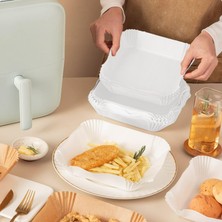 Happy Trend Home Airfryer Pişirme Kağıdı, Fritöz Yağlı Kağıdı, Yanmaz Kağıt 100 Adet Sıcak Hava Fritözleri Için Yağlı Kağıt,yağa ve Suya Dayanıklı Pişirme Kağıdı (100 Adet)
