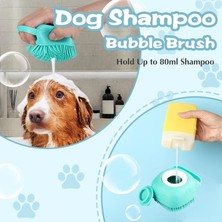 Happy Trend Turkuaz Şampuan Hazneli Kedi Köpek Yıkama Fırçası – Silikon Masaj Tarağı ile Evcil Hayvan Yıkama ve Tüy Temizleme – Kedi Köpek Banyo Fırçası
