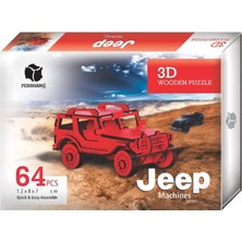 Happy Trend 3D Jeep Machines Ahşap Puzzle