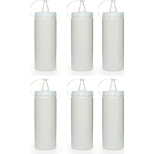 Happy Trend 6 Adet Şeffaf Kapaklı Sızdırmaz Yağlık Sosluk Şişesi Plastik Yağdanlık 400 Ml. AP-9028