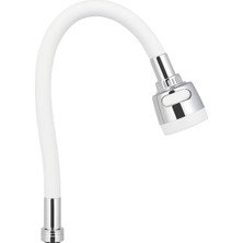 Happy Trend 50 Cm, Kubar, Kıvrılabilir, Oynar Başlıklı, Iki Fonksiyonlu Akış, Su Tasarruflu, Mutfak ve Lavabo Uyumlu, Yüksek Kalite, Dayanıklı, Vakumlu Ambalaj (Beyaz)
