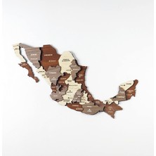 Happy Trend Worlds Çok Katmanlı Ahşap 3D Meksika Haritası, Meksikalı Arkadaş Için Hediye, Meksika Ahşap Duvar Dekoru, Gezginler Için Harita (60 x 38 cm | 23,6 x 15 Inç)