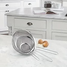 Happy Trend Çelik Pratik 3'lü Çay Süzgeci Sebze Makarna Un Süzgeç 10 12 14 cm