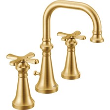 Happy Trend TS44103BG Colinet Geleneksel Iki Yaygın Yüksek Ark Banyo Bataryası Çapraz Kolları Vana Gerekli, Fırçalanmış Altın