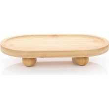 Happy Trend Ahşap Ayaklı Sunumluk ve Dekoratif Stand Koleksiyonu - Misket Ayaklı Banyo ve Mutfak Tezgah Üstü Düzenleyici Tepsi - Kahve ve Ikram Sunum Yükselticisi (Model 2)