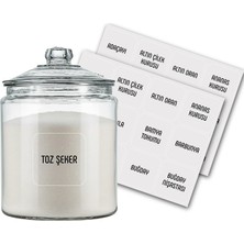 Happy Trend Adet Suya Dayanıklı Kare Baharat ve Bakliyat Etiketi - Modern Kiler Düzenleyici Kavanoz Sticker Seti - Kapsamlı Mutfak Etiketleri: Bitki Çayı, Kuruyemiş (Kristal Şeffaf)