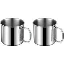 Happy Trend Adet Çelik 250 ml Katlanır Kulp Kahve Kamp Bardağı Fincanı MT163-2
