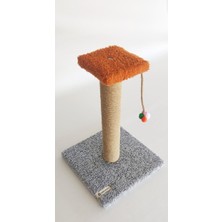 Tek Katlı Stepli Gri Kedi Tırmalama Tahtası