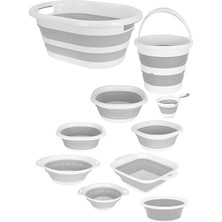 Happy Trend 10 Parça Katlanabilir Mega Set Akordiyon Süzgeç Badya Seti Katlanır Organizer
