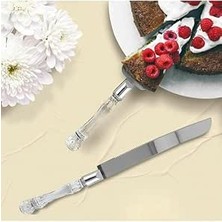 Happy Trend Saplı Pasta Servis Seti Spatula Bıçak Ikili Set