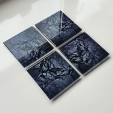 Happy Trend 4'lü Takım | Cam Bardak Altlığı | 10CM x 10CM | (Doğal Taş)