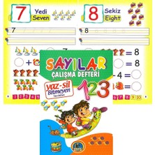 Happy Trend Sayılar Bitmeyen Yazı Defteri+Tahta Kalemi: Yaz-Sil Bitmeyen Yazı Defteri