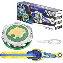 Happy Trend Nado Erkek Çocuklar Için Spinning Top, Metal Savaş Üstleri Kılıç Fırlatıcı, Erkek Kızlar Için Savaş Üstleri 5 6 7 8 9 10 11 12 Yaş, Standart Paket Yıldırım Leopar