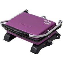Happy Trend (Kaplamasız) Demir Döküm Tost Makinası 1800 Watt (Lila)