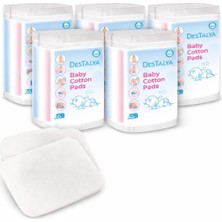 Happy Trend Bebek Temizleme Pamugu, Hassas Ciltler Icin Buyuk Kare Pamuklar, Tek Kullanimlik Kuru Mendiller, Kisisel Bakim, Makyaj Temizleme Pamugu (Maxi Pamuk 6 Paket)