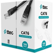 Vira Ttec CAT6-23CCA/OUT100S Dış Mekan Pvc+Pe Kablo 100M Siyah (Tss)