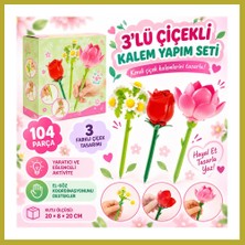 Bezos 3’lü Çiçekli Kalem Yapım Seti 104 Parça Bcks