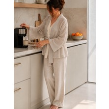 Maison Nakshatra %100 Pamuk Çift Katlı Müslin Sabahlık & Kimono