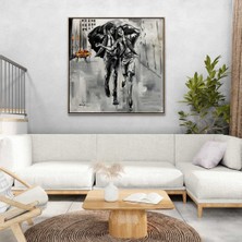 Simurg Sanatevi Sevgililer Arasında Yağlı Boya Tablosu - Tuval Üzerine El Yapımı - 120 x 120 cm
