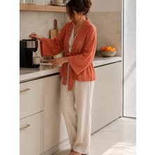 Maison Nakshatra %100 Pamuk Çift Katlı Müslin Sabahlık & Kimono