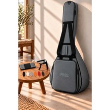 Midex CS-122 Uzun Sap Saz Bağlama Gigbag Çantası Kılıfı Kalın Soft Case (Kapo + 6 Adet Mızrap + Mızrap Cüzdanı)