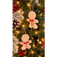 Printlabtr Gingerbread 2’li Kurabiye Adam Yılbaşı Ağacı Süsü Seti 3D Baskı Noel Çam Ağacı Süsleri Yeni Yıl Dekorasyonu