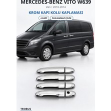 Trobus Mercedes-Benz Vito W639 2010-2014 Uyumlu Krom Kapı Kolu Kaplaması 4 Kapı Paslanmaz Çelik