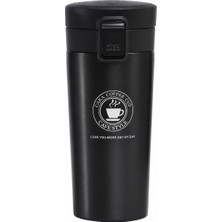 Kilitli 304 L Çelik Siyah 500 ml Kahve El Termos Mug CIN406SY