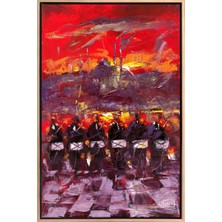 Simurg Sanatevi Orkestra Yağlı Boya Tablosu - Tuval Üzerine El Yapımı - 60 x 90 cm