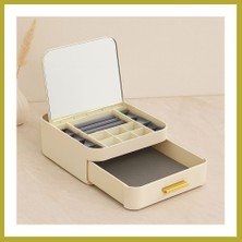 Bezos Aynalı Takı Organizeri - 10 Bölmeli Çekmeceli (20X22X8.5 Cm) Bcks
