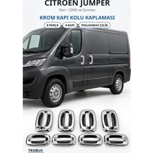 Trobus Citroen Jumper 2006 ve Sonrası Uyumlu Krom Kapı Kolu Kaplaması 4 Kapı 8 Parça Paslanmaz Çelik