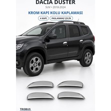 Trobus Dacia Duster 2018-2024 Uyumlu Krom Kapı Kolu Kaplaması 4 Kapı Paslanmaz Çelik
