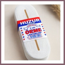 Bezos Yassı Geniş Paça Lastik 2 cm Beyaz - 10 M Bzss
