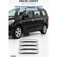 Trobus Dacia Lodgy 2013 ve Sonrası Uyumlu Krom Kapı Kolu Kaplaması 4 Kapı Paslanmaz Çelik