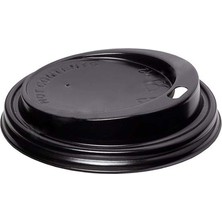Omeyva Sıcak Karton Kağıt Çay Kahve Bardak Kapağı - Emzikli Kapak - 8 Oz - Siyah - 500 Adetlik Paket