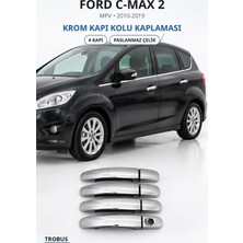 Trobus Ford C-Max 2 2010-2019 Uyumlu Krom Kapı Kolu Kaplaması 4 Kapı Paslanmaz Çelik