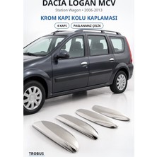 Trobus Dacia Logan Mcv 2006-2013 Uyumlu Krom Kapı Kolu Kaplaması 4 Kapı Paslanmaz Çelik