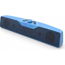 Royaleks USB Bellek ve Tf Kart Destekli Şarj Edilebilir Bluetooth Masaüstü Hoparlör Mavi