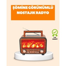 Royaleks Şömine Alev Işıklı Solar Bluetooth Hoparlör – 7W Güçlü Ses, Fm Radyo