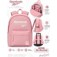 Reebok Somon Pembe Okul Sırt Çantası Kız Çocuk Genç Günlük Çanta 45X33X14 cm Geniş Bölmeli