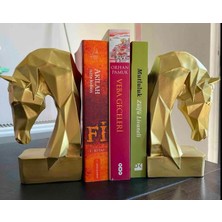 Jeane Home Decor 20 cm 2 Adet Dekoratif Kübik Geometrik Tasarım At Kitap Tutucu Biblo