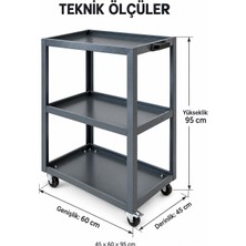 3 Raflı boş Takım Arabası - Otin