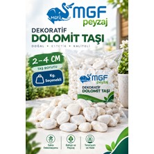 Mgf Plast Mgf Beyaz Dolomit Taşı 2-4 cm | Dekoratif Saksı, Akvaryum, Teraryum ve Bahçe Taşı Çakıl