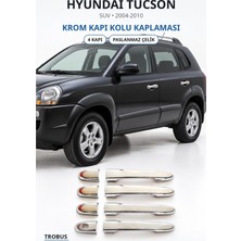Trobus Hyundai Tucson 2004-2010 Uyumlu Krom Kapı Kolu Kaplaması 4 Kapı Paslanmaz Çelik