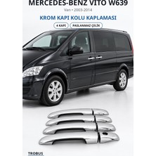 Trobus Mercedes-Benz Vito W639 2003-2014 Uyumlu Krom Kapı Kolu Kaplaması 4 Kapı Paslanmaz Çelik