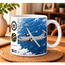 Patili Baskı Türk Hava Aracı Serisi THAPB0012 – C/p Atr-72 Türk Deniz Kuvvetleri  Tasarımlı 330 ml Porselen Kupa