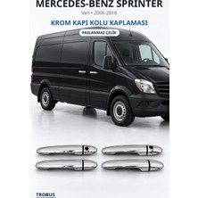 Trobus Mercedes-Benz Sprinter 2006-2018 Uyumlu Krom Kapı Kolu Kaplaması Paslanmaz Çelik