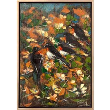 Simurg Sanatevi Kuşların Fısıltıları Yağlı Boya Tablosu - Tuval Üzerine El Yapımı - 40 x 60 cm